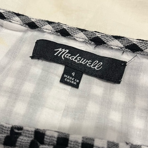 Madewell gingham tie front wrap mini skirt EUC size 4 / small - Picture 2 of 7